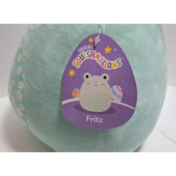 2022 KELLYTOY SQUISHMALLOWS 10" FRITZ THE FROG EASTER SPECIAL FLORAL PATTERN - Picture 3 of 7